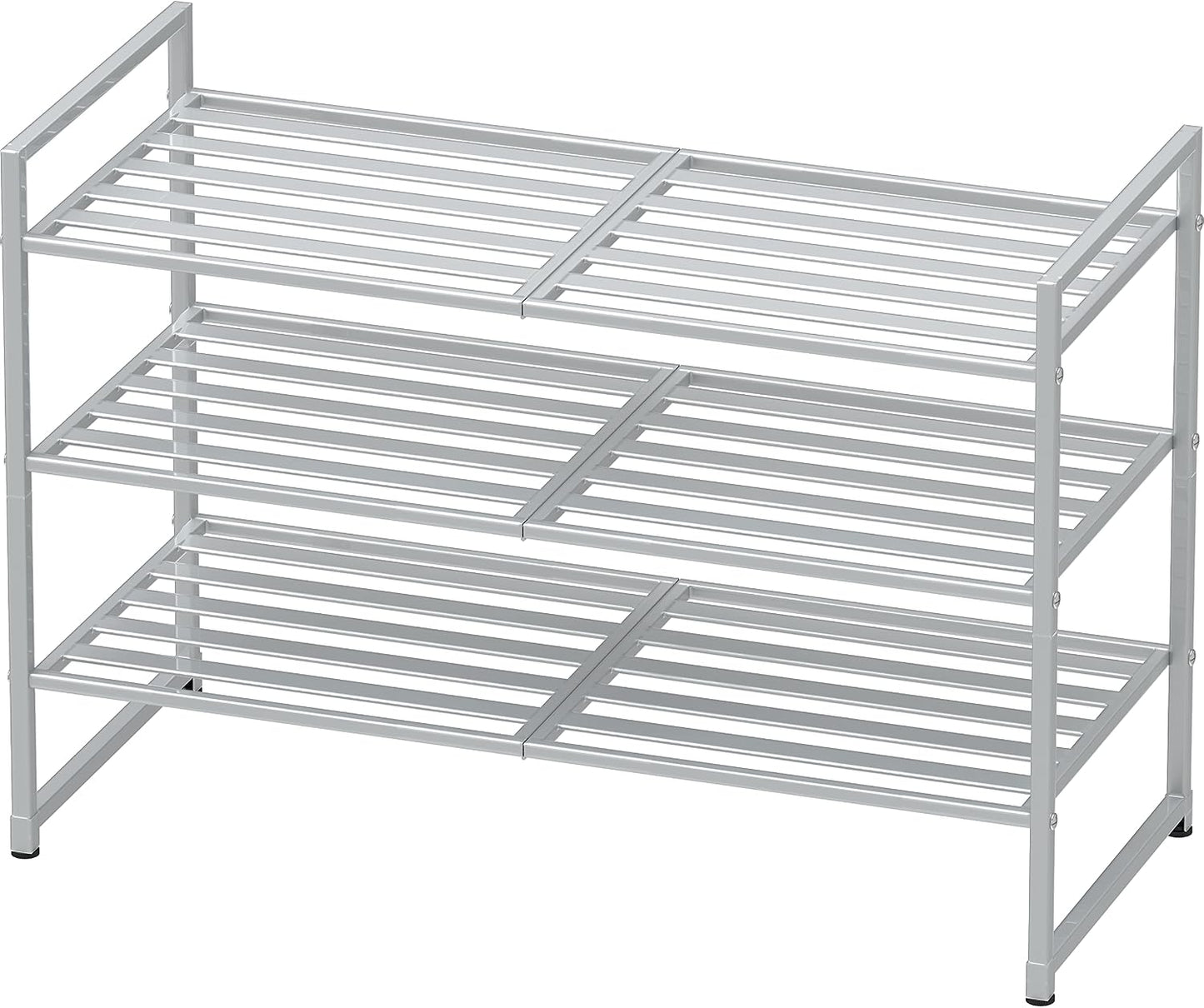 Simple Houseware 3-Tier Stackable Shoes Rack Storage Shelf, Black