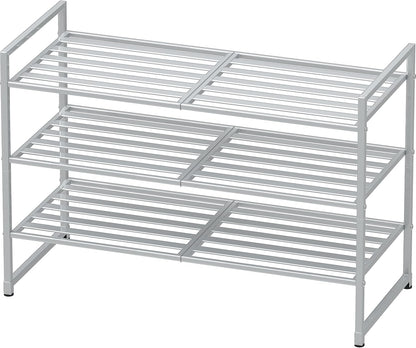 Simple Houseware 3-Tier Stackable Shoes Rack Storage Shelf, Black