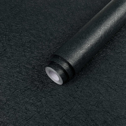 15.7" X 118" Black Silk Wallpaper Embossed Self Adhesive Peel and Stick Wallpaper Contact Paper Removable Waterproof Kitchen Vinyl Wrap Cabinet Furniture Textured Renter Friendly Wall Gift Paper