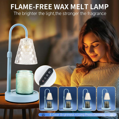 Candle Warmer Lamp with Timer Dimmable, Birthday Gifts for Women Mom, House Warming Gifts New Home Decor, Wax Melt Warmer for Jar Candles with 2 Bulbs, Black
