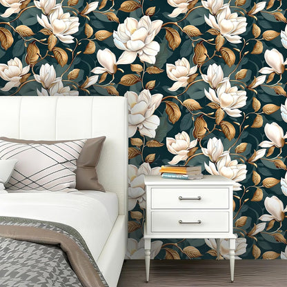 Peel and Stick Wallpaper, Soft Wildflower Botanical Contact Paper, PVC Vinyl Removable Wall Covering, Waterproof Easy-Clean, No Residue Renter Friendly, Neutral Decor, 39.4x17.3 in (Flowers2)