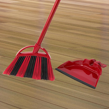O-Cedar Strong Sweep Broom and Dustpan Set with Detail Brush | Indoor Outdoor Heavy Duty Stiff Bristle Broom | Step-On Dust Pan