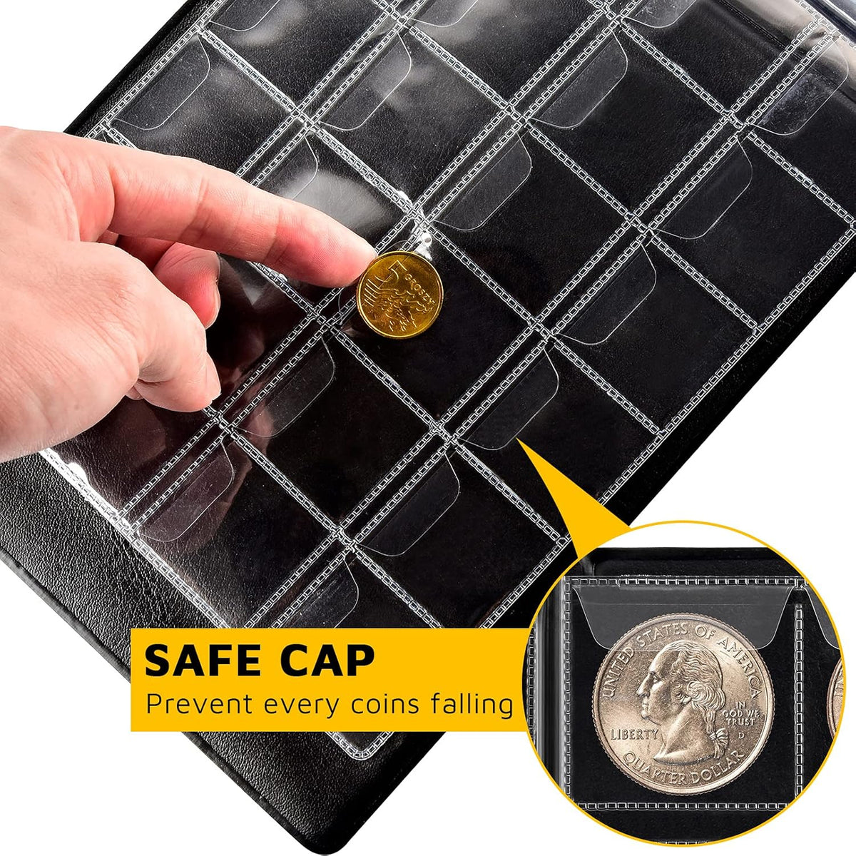 Coin Collection Supplies Holder Book for Collectors and Aptbyte Battery Organizer Storage Holder Box Case with Tester Bundle