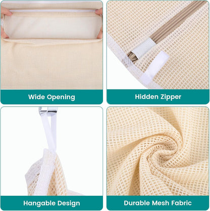 6-Pack Durable Honeycomb Mesh Laundry Bags for Delicates - 12x16 Inches Lingerie Bags for Washing Delicates with Sturdy Zippers, Protect Clothes in Washing Machine for Home, College & Dorm (Medium)