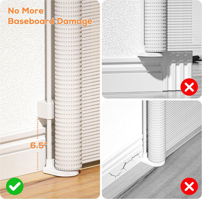 Retractable Baby Gate for Stairs, 42" Tall X 200" Wide Mesh Dog Gate Indoor, Child Gate for Doorways, Hallways, Deck, Indoor Outdoor Pet Baby Safety Essentials for Home, Black