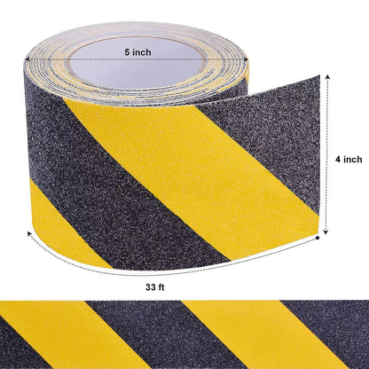 Qingluan Anti Slip Tape, Safety Non Slip Tape Outdoor Waterproof, High Adhesive Grip Tape for Stairs, Tread Step, Ramp, Skateboard, Caution to Keep from Slipping (Yellow/Black, 2 Inch x 33 Foot)
