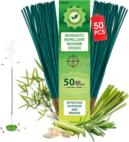 Mosquito Repellent Outdoor Patio 100 PCS Citronella Oil Mosquito Incense Sticks, Plant-Based Indoors Gnat Control for Camping Essentials, Fishing, Hiking, Yard, Backyard Travel