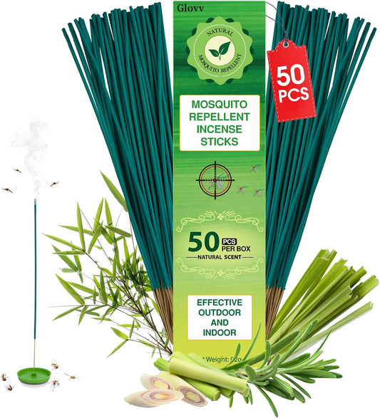 Mosquito Repellent Outdoor Patio 100 PCS Citronella Oil Mosquito Incense Sticks, Plant-Based Indoors Gnat Control for Camping Essentials, Fishing, Hiking, Yard, Backyard Travel