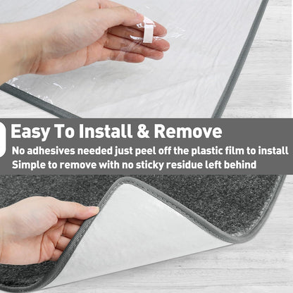 PURE ERA Carpet Stair Treads Tape Free Non Slip Indoor Stair Carpet Stair Protectors Pet-Friendly Non-Slip Skid Resistant Washable Reusable 8" x 30"(2 Pieces,Black)