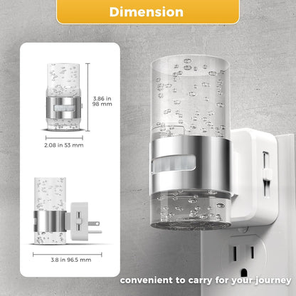 L LOHAS LED Motion Sensor Night Light,Dimmable Night Lights Plug into Wall, 2 Pack Acrylic Nightlight with 0-100 LM Adjustable Brightness, 3000K Plug in Night Light for Bathroom Hallway