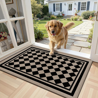 Vaukki Indoor Door Mat 17"x30", Ultra Thin Doormat Indoor Entrance, Non Slip Rubber Backed Inside Welcome Mat for Front Door, Low-Profile Washable Dirt Trapper Entry Floor Mat for Entryway, Sweet Home
