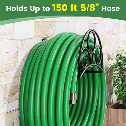 Metal Garden Hose Holder - Wall Mounted Water Hose Holder - Hose Hanger Heavy Duty for Water Hose Extension Cords Vacuum Hose bronze
