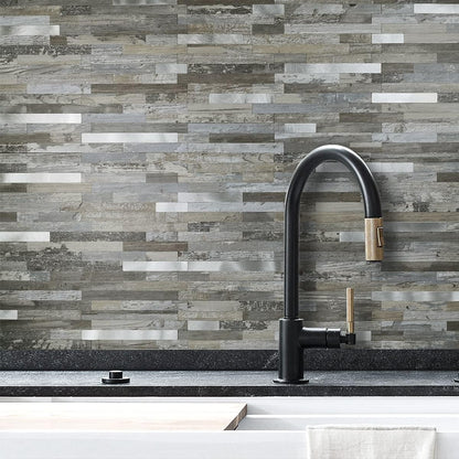 DICOFUN 10-Sheet Peel and Stick Backsplash Wall Tile, PVC Kitchen Backsplash Peel and Stick in Sandstone, 9.4 sq.ft