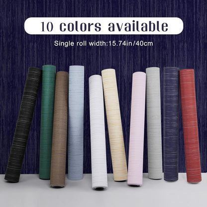 Light Blue Peel and Stick Grasscloth Texture Wallpaper 15.7"x120" Vintage Wallpaper Removable Waterproof