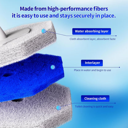 Toilet Bowl Cleaner Wand Refills Compatible with CLOROX, 20 Count Disposable Toilet Brush Refills, Replacement Heads for Toilet Cleaning System, Blue