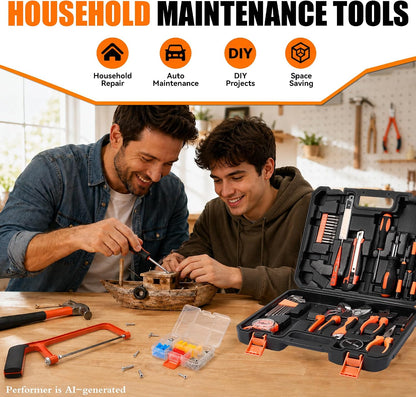 KOOPOOL 160-Piece Tool Kit for Home, Household Tool Set with Hammer, Wrench, Screwdrivers, Pliers and Storage Case for New Homeowners, Apartments, Dorms and DIY Projects