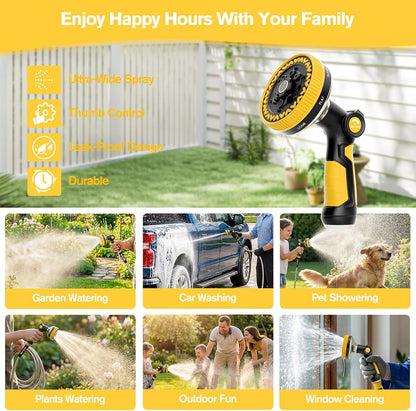 Rosy Earth Garden Hose Nozzle, 3.6" Ultra-Wide Metal Hose Sprayer, Orange