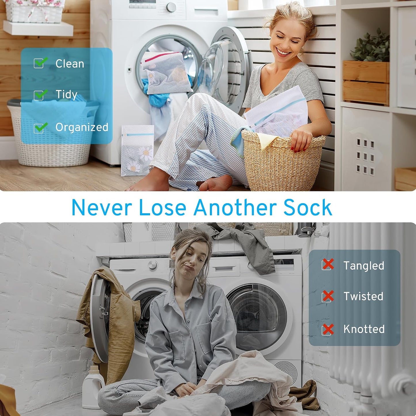 Ultimate 7 Pack 6 Size Mesh Laundry Bags Set for Delicates with AUTO-Lock Zipper, Lingerie Bags for Washing Delicates, Laundry Bags Mesh Wash Bags, Delicates Laundry Bag for Jeans,Blouse,Stocking,Bra
