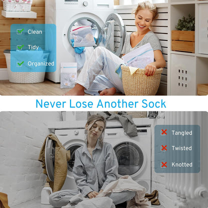 Ultimate 7 Pack 6 Size Mesh Laundry Bags Set for Delicates with AUTO-Lock Zipper, Lingerie Bags for Washing Delicates, Laundry Bags Mesh Wash Bags, Delicates Laundry Bag for Jeans,Blouse,Stocking,Bra