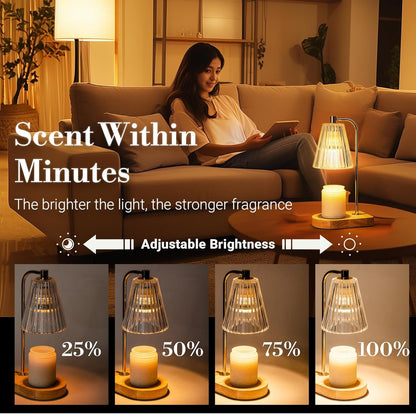 Marycele Vintage Candle Warmer Lamp with Timer Dimmer, Adjustable Height | Vintage farmhouse style with 2 bulbs, adjustable height, timer and dimmer for flameless fragrance in bedroom or home gifts