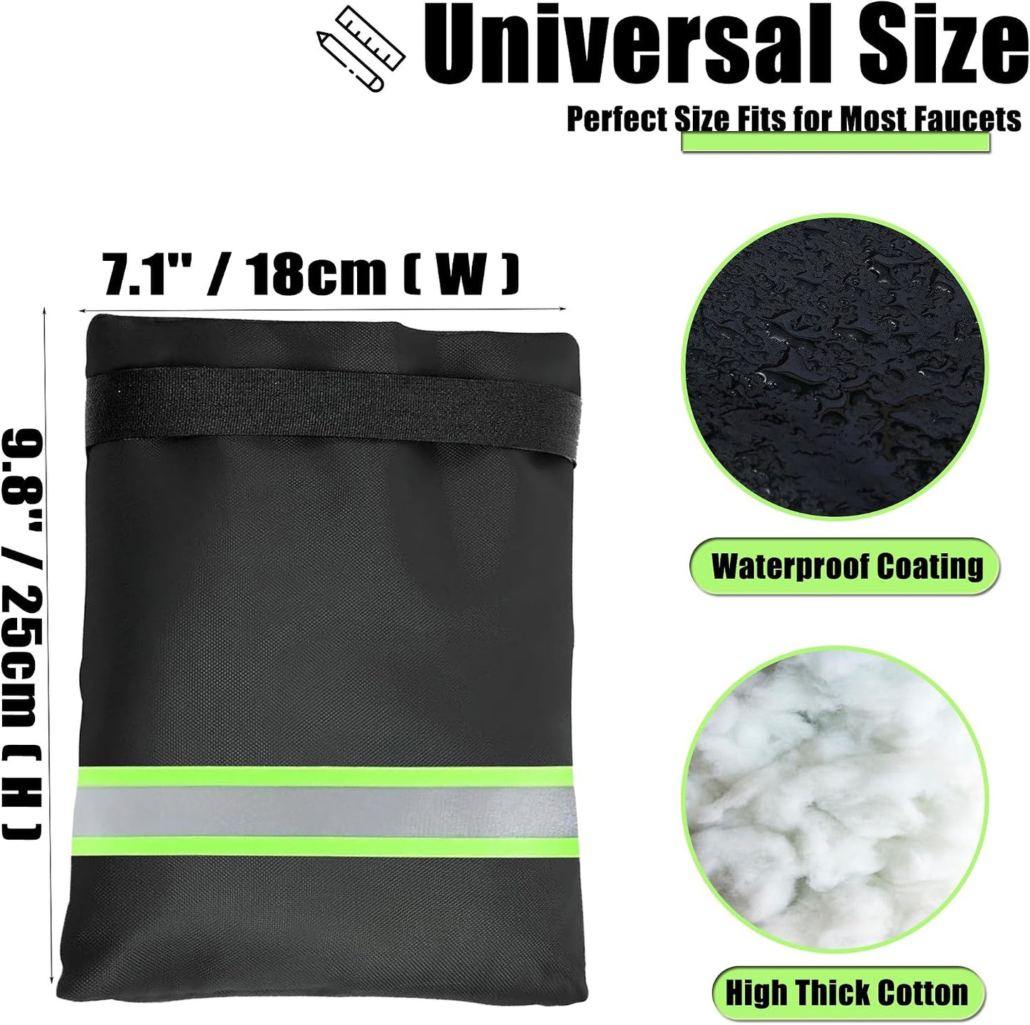 Outdoor Faucet Cover for Winter - Pro 7.1" W x 9.8" H - 2 Pack Outdoor Water Faucet Cover Socks for Winter Freeze Protection Pipe Insulation Reusable Waterproof Insulated Spigot backflow Cover