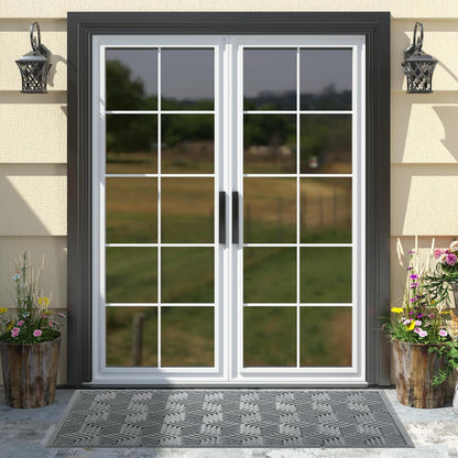 Yimobra Front Door Mat, All-Season Waterproof Outdoor Mat for Entrance with Drainage Holes, Heavy Duty Non-Slip Doormat for Garage Patio Entryway Indoor, 29.5x17, Red