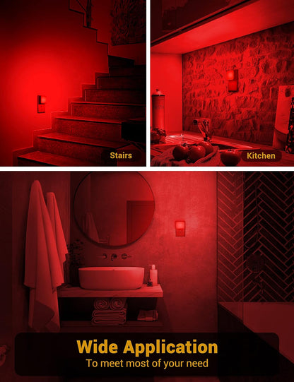 JandCase Night Lights Plug into Wall 2 Pack, Plug in Night Light with Dusk-to-Dawn Light Sensor, 3000K Soft White 0.3W, LED Nightlight for Bathroom, Adult, Hallway