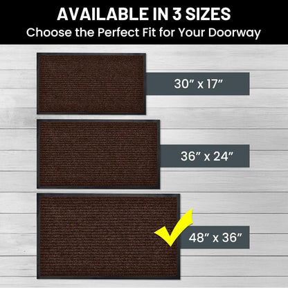 Sierra Concepts Front Door Mat Welcome Floor Mats - Entryway Indoor Outdoor Entrance Doormat, Patio, Porch, Muddy Shoe, Inside Outside Low Profile, 30x17 inches, 2-Pack Gray