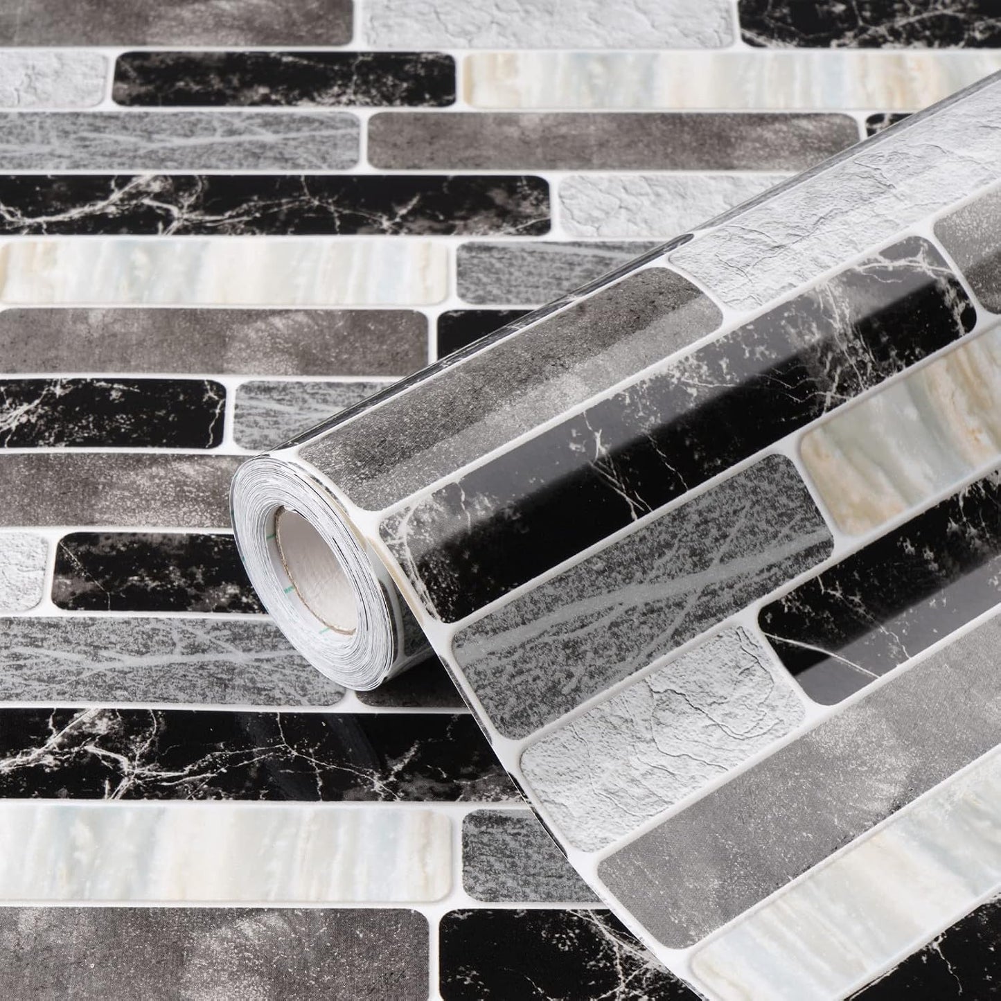 WENMER Kitchen Peel and Stick Backsplash Wallpaper, Waterproof Bathroom Wall Paper, Self Adhesive Removable Wallpaper for Kitchen Backsplash, Tile Contact Paper for Countertop, 17.7"x 118"