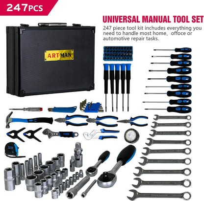 899PCS Tool Set, Household Tool Kit with Rolling Tool Box, Complete Tool Box Set Hand Tool Set with Tool Box, Mechanic Tool Set Rolling Tool Set for Home/Auto Repair Tool Set (Black)