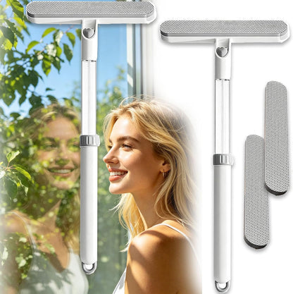 3-in-1 Double-Sided Window Screen Cleaning Brush - Sided Window Glass Cleaner,Built-in Crevice Brush, Multifunctional for Home, Office & Car Screens
