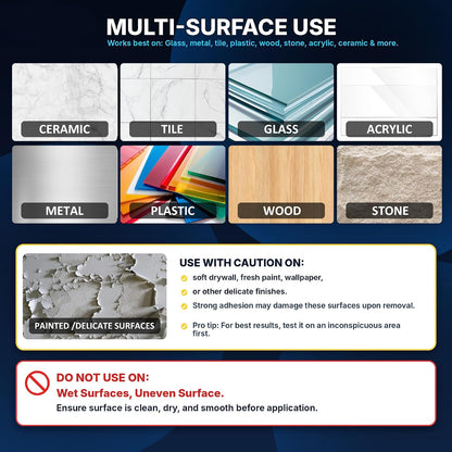Nano Double Sided Tape, Removable Reusable Mounting Tape | Heavy Duty Hold | Removable No Residue | Washable & Reusable | Waterproof Clear Tape