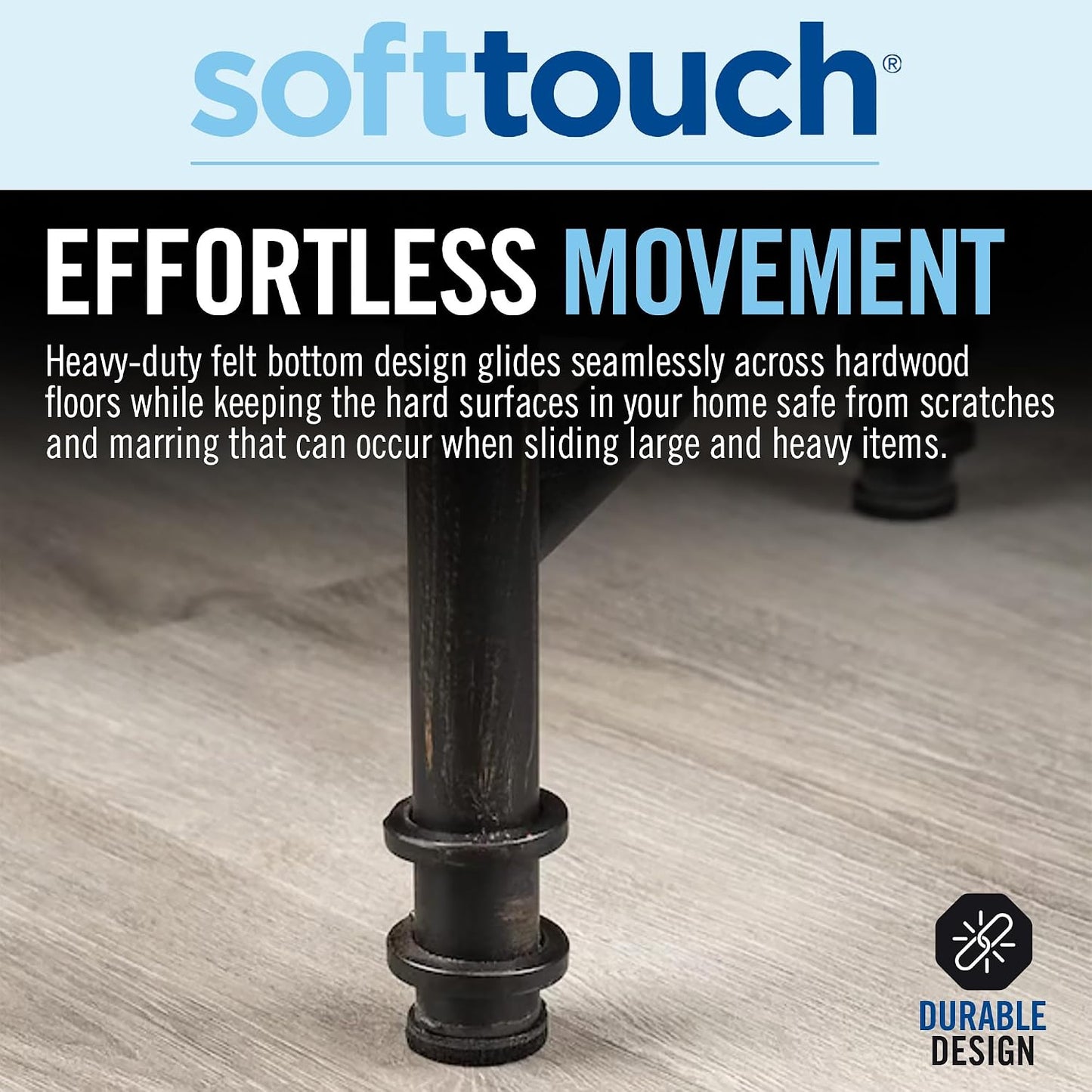 SoftTouch 1.5" Round Reusable Felt Furniture Sliders for Hard Surfaces, Noise-Reducing Adhesive Moving and Protective Pads for Cabinets, Chairs, Tables & Decorative Items Set of 48, Brown
