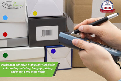 Royal Green Dot Sticker 11/16" Inch (17mm) Colored Labels in Purple - 2400 Pack - Colors B