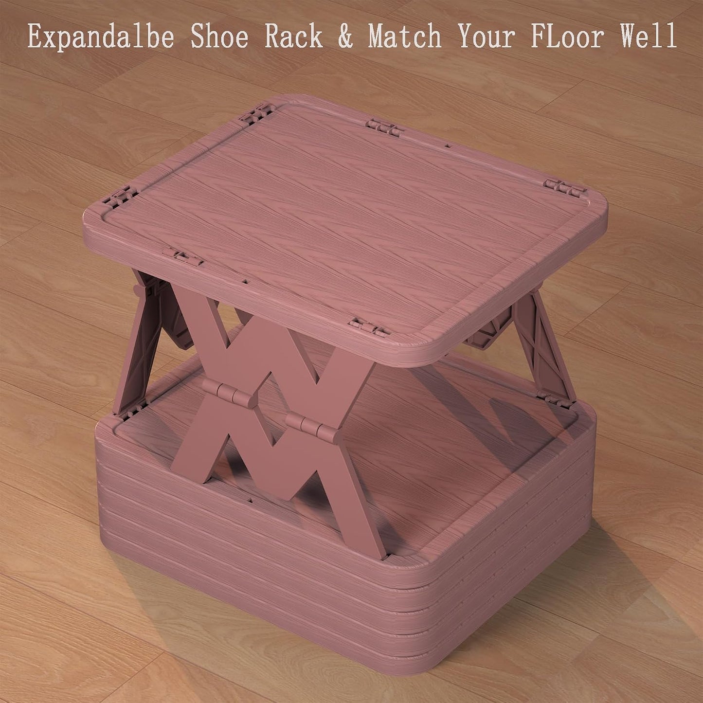Shoe Rack, 6 Tier Shoe Organizer Without Assembly, Foldable Small Shoe Rack Space Saving, Collapsible Shoe Organizer for Entryway, Front Door Entrance, Kids, Bedroom, White