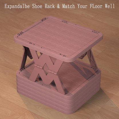 Shoe Rack, 6 Tier Shoe Organizer Without Assembly, Foldable Small Shoe Rack Space Saving, Collapsible Shoe Organizer for Entryway, Front Door Entrance, Kids, Bedroom, White