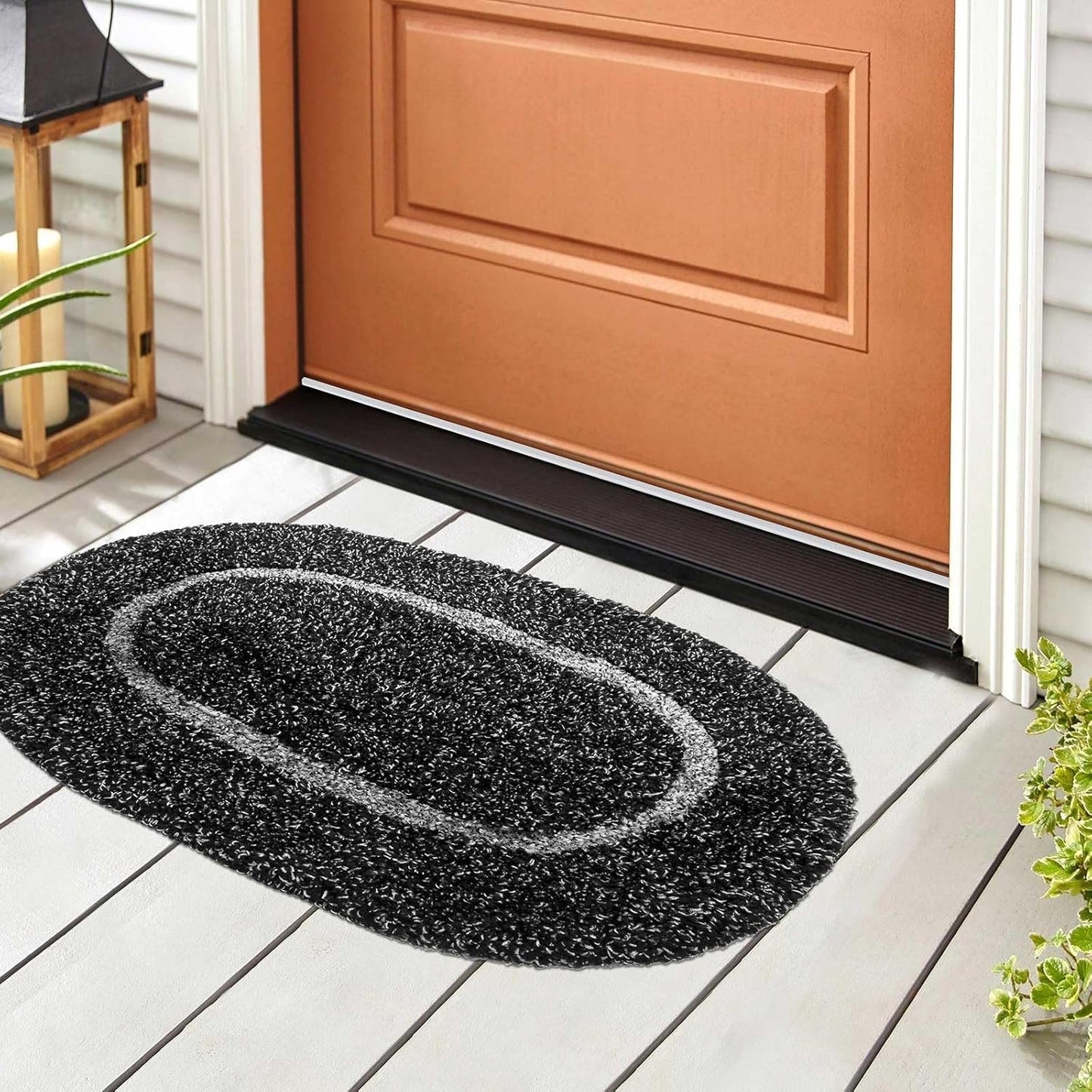 Pushglossy 2 Pcs 48" Double Bubble Kerf Door Sweep 1-3/4" Wide Vinyl Weatherstrip Seal for Exterior Doors, Energy Efficient Draft Stopper, Easy Slide in Installation(White)