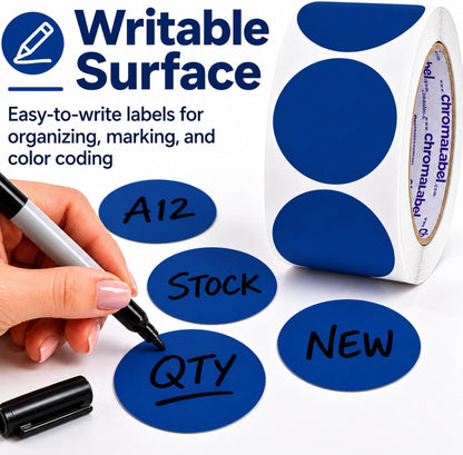 ChromaLabel 2 inch Color-Code Dot Labels | 500/Roll (Yellow)