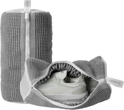 Shoe Washing Machine Bag, 2pcs Cabbirx Laundry Shoe Bag for Washer and Dryer Reusable, 360° Deep Cleaning With Durable Zipper, Washer Balls Include, Large Size for Adult (Gray, Large)