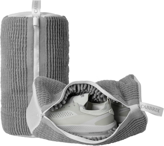 Shoe Washing Machine Bag, 2pcs Cabbirx Laundry Shoe Bag for Washer and Dryer Reusable, 360° Deep Cleaning With Durable Zipper, Washer Balls Include, Large Size for Adult (Gray, Large)