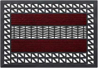 ROOM127 Outdoor Doormat, 28.3" x 17.3" Heavy Duty Rubber Scraper Mat | Absorbent Strips with Open Drainage, Low Profile Non-Slip Indoor Outdoor Entry Rug for Front Door Patio Garage Mudroom