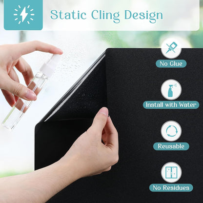 Haton Window Privacy Film Frosted Glass Film for Door Bathroom Shower, Peel & Stick, Day & Night, Papel para Ventanas Privacidad, Covering Sticker Removable Decorative Translucent Pure 17.5" x 78.7"