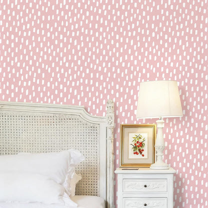 HAOKHOME Peel and Stick Wallpaper Boho Modern Dots Wall Paper Removable for Bathroom Caramel/White Contact Paper 17.3in x 9.8ft