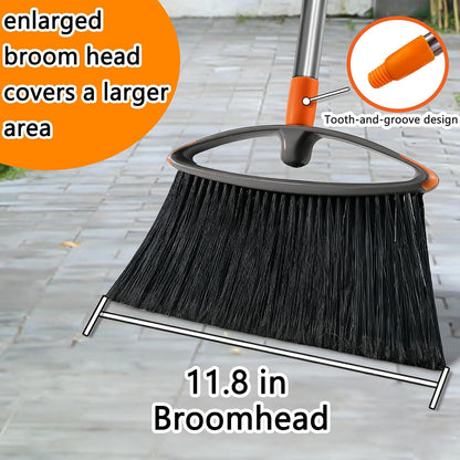 Heavy-Duty Broom, Suitable for Both Indoor and Outdoor use, Ideal for Cleaning Yards, garages, Shopping Centers, Kitchens, Balconies, Offices, and pet Hair