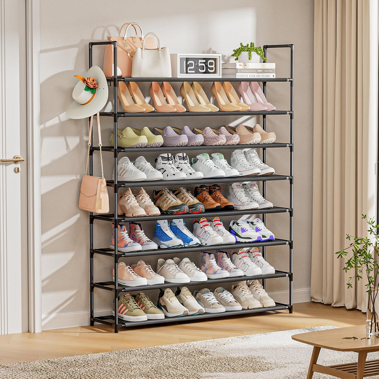 OYREL 5 Tier Shoe Organizer Rack for Closet, Entryway, Garage, Door, Space Saving, Shoe Holder Stand/Tower, Large, 20-25 Capacity