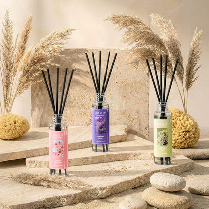 Airkeep Reed Diffuser Set,3.38 fl oz (100 ml) - Clean Linen Oil Diffusers with 8 Reed Sticks,Home Fragrance Reed Diffuser for Bathroom Shelf Decor
