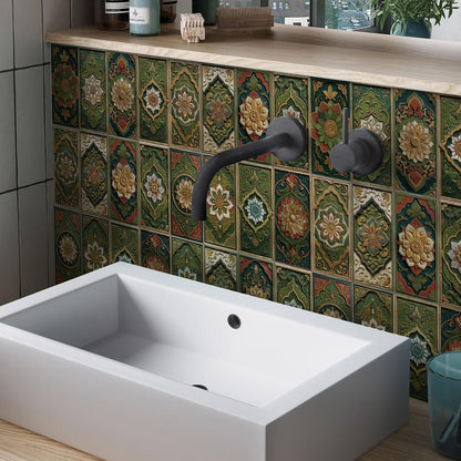 VICCI 32Pcs Tile Decals - Peel and Stick Kitchen Backsplash - Decorative Wall Tiles Stickers 8" x 4" Self-Adhesive Waterproof Removable for Bathroom Cabinets Home DIY Projects Decor