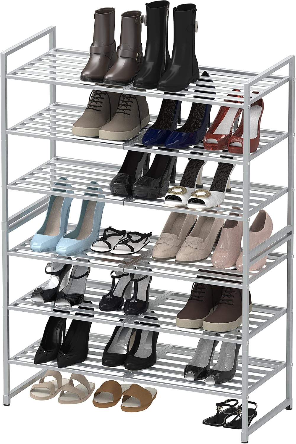 Simple Houseware 3-Tier Stackable Shoes Rack Storage Shelf, Black
