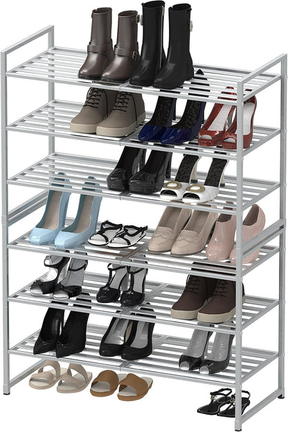 Simple Houseware 3-Tier Stackable Shoes Rack Storage Shelf, Black