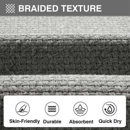 YDKGL Bathroom Rugs Non Slip, Super Absorbent Quick Dry Bath Mats for Bathroom, Foam Weave Texture Thin Bath Rugs Washable with Rubber Backing Fit Under Door Outside Shower,16" x 24“